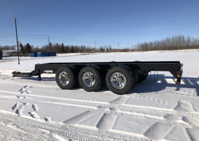 Heavy duty gravel pup trailer parked in Humboldt, SK.