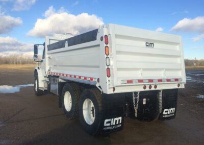 white gravel truck