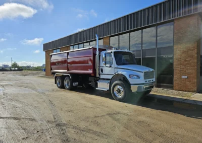 An Ultra II Grain Body waiting outside a Humboldt, SK property.