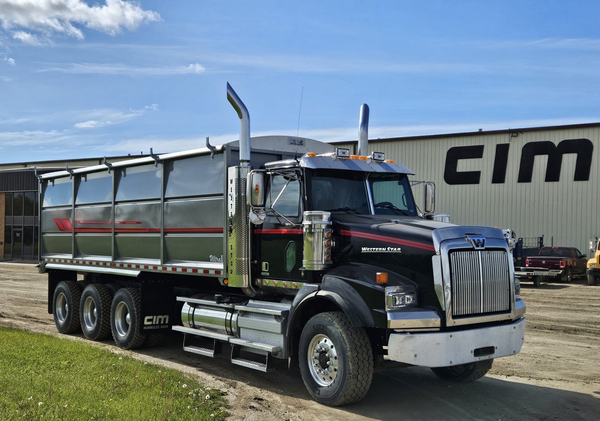 A truck from CIM Ltd company history, on display.